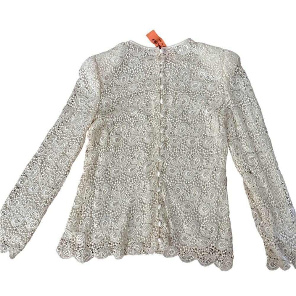 Vintage Andria Lieu Ivory Lace Bridal Blouse Small USA Made